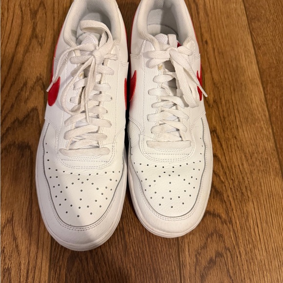 Nike Men's Court Vision White and Red Sneakers - Picture 6 of 13